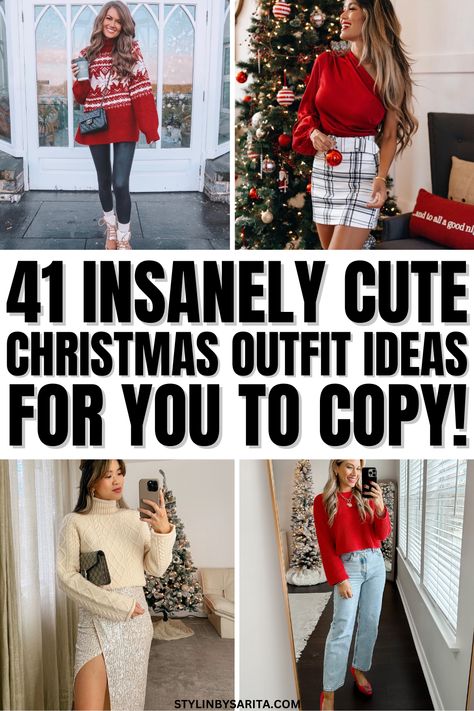 christmas outfit ideas Party Outfits, Winter, Ideas, Winter Outfits, Outfits, Christmas Eve Outfits Casual, Christmas Day Outfit Casual, Christmas Outfits For Women, Christmas Outfit