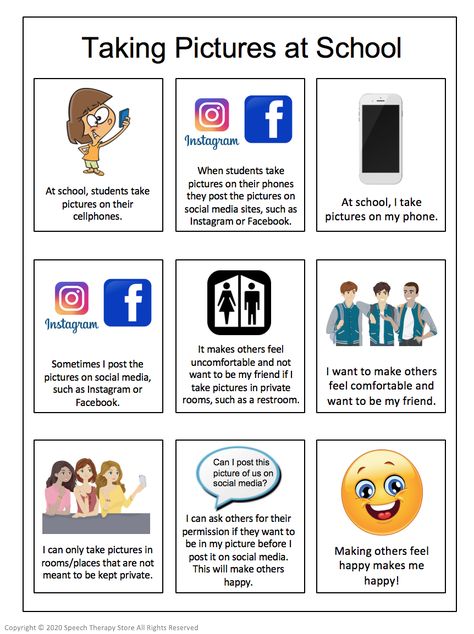 How to Write a Social Story + 13 Editable Stories - Speech Therapy Store School Closings, Student, Social Behavior, New Teachers, Social Media Site, Taking Pictures, Substitute Teacher, Therapy Store, Classroom Behavior