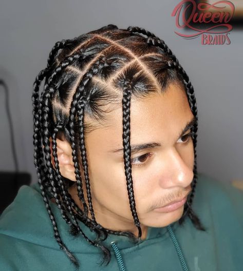 Box braids #boxbraidstyles #boxbraids #braidsformen #braidincalifornia #ceresbraider #modestobraids #braidedstyles #turlockbraids… Cornrows, Plait Styles, Braided Hairstyles, Box Braids, Box Braids Men, Braids With Fade, Single Braids, Cornrow Hairstyles For Men, Plaits Hairstyles