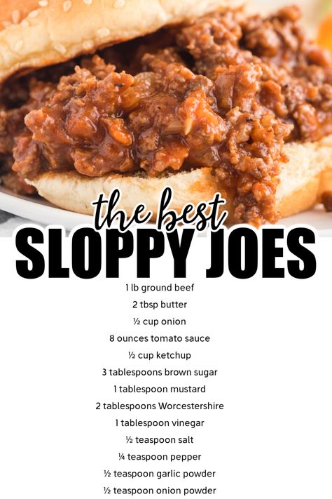 sloppy joes on a bun Healthy Recipes, Brunch, Sandwiches, Homemade Sloppy Joes, Sloppy Joes Recipe, Homemade Sloppy Joe Recipe, Sloppy Joe Recipe Easy, Sloppy Joes, Sloppy Joe