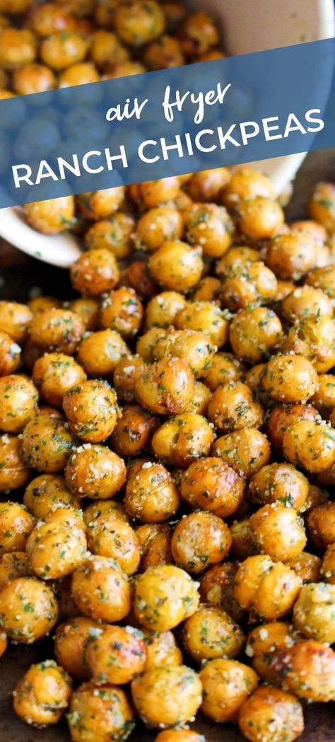 Protein, Dips, Healthy Recipes, Crispy Chickpeas, Air Fryer Healthy, Air Fryer Oven Recipes, Air Fryer Recipes Healthy, Air Fryer Recipes Vegetarian, Air Fryer Recipes