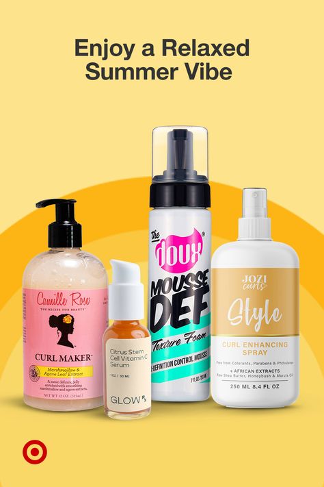 Enjoy the sun this summer without the worry of damaging your hair or skin. Find hair & skin care solutions from Camille Rose, GlowRX, The Doux and Jozi Curls at Target. Ideas, Tinted Moisturiser, Eye Make Up, Perfume, Anti Frizz Products, Face Cleanser, Facial Skin Care, Face Moisturizer, Tinted Moisturizer
