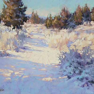 Grass Painting, Painting Winter, Winter Landscape Painting, Pastel Landscape, Painting Snow, Winter Painting, Landscape Artwork, Snow Scenes, Green Landscape