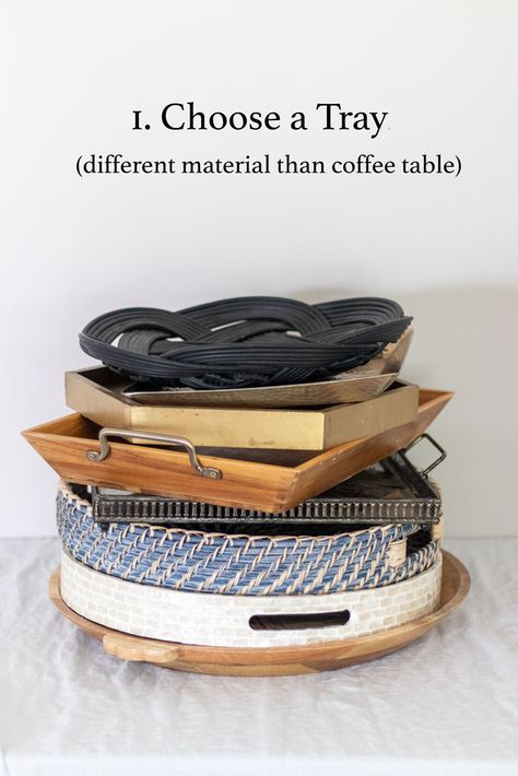 The Basics of Coffee Table Styling - Shades of Blue Interiors Decoration, Trays For Coffee Table, Decorative Tray Ideas Coffee Tables, Round Tray Decor Coffee Tables, Coffee Table Tray Diy, Coffe Table Tray, Diy Coffee Table Tray, Coffee Table Tray, Coffee Table Tray Decor