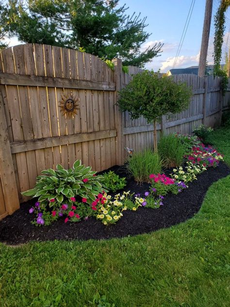Patio Flower Landscaping Ideas Shaded Garden, Home Décor, Gardening, Outdoors, Farmhouse Landscaping, Mulch Bed Ideas Front Yards, Spring Outdoor Decor, Yards, Corner Flower Bed