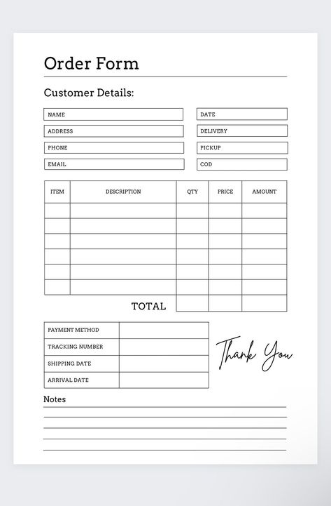 Instagram, Organisation, Order Form Template, Order Form, Purchase Order, Small Business Plan, Business Planner, Etsy Business, Business Tracker