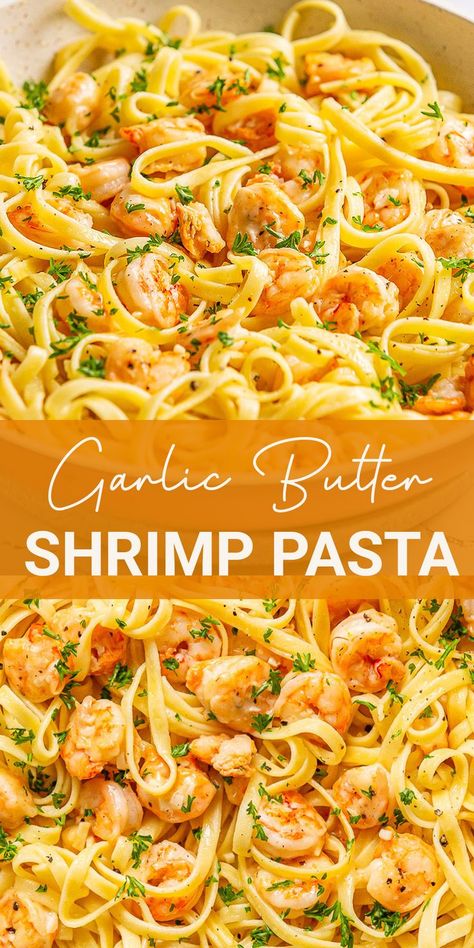 Butter Shrimp Pasta, Garlic Butter Shrimp Pasta, Shrimp Pasta Recipes Easy, Plat Vegan, Shrimp Dinner, Garlic Butter Shrimp, Butter Shrimp, Shrimp Recipes For Dinner, Shrimp Recipes Easy