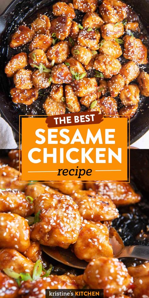 Healthy Recipes, Houmus, Sesame Chicken Recipe, Sesame Chicken, Easy Sesame Chicken, Asian Dishes, Chicken Dishes, Chicken Dishes Recipes, Asian Cooking