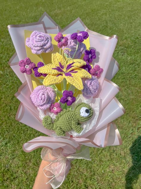 Rapunzel, Amigurumi Patterns, Diy, Crochet Flowers, Crochet, Crochet Patterns, Crochet Bouquet, Crochet Disney, Crochet Flower