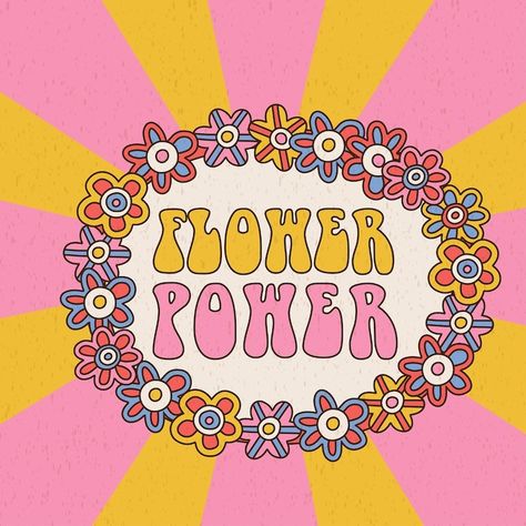 Flowers, Retro, Flower Graphic, Flower Power Quotes, Vector Flowers, Flower Power, Retro Flowers, Retro Floral, Graphic