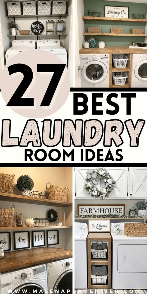 Laundry room ideas - pictures of different laundry rooms like farmhouse, small, and laundry room decorating. Ideas, Decoration, Laundry Room Organization, Small Laundry Rooms, Laundry Room Baskets, Laundry Room Ideas Small Space, Laundry Room Makeover, Small Laundry Room Makeover, Small Laundry Room Organization