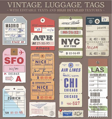 Retro, Vintage, Vintage Travel, Vintage Ticket, Ticket Design, Travel Tags, Ticket, Luggage Tag Template, Baggage Tags