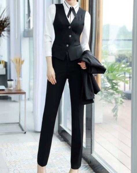 black suit for women/three-piece suit/top/Womens suit/Womens Suit Set/Wedding Suit/ Women's Coats Suit Set. Are You Looking For A Suit For Yourself? Look No Further This black Women Business Suit Is Just Made For You. Comes in Four Different Size, This Trouser Blazer and jacket Suit Will Surely Make you A Head Turner At your Workplace or on The streets. This Business Suit For Women Will Be Handcrafted Specially For You Once You Will Place An Order. Includes:- 1) A Cool Looking Jacket and waistco Outfits, Suits, Suits For Women, Suits For Ladies, Formal Suits For Women, Three Piece Suit Women's, Suits For Women Prom, Business Suits For Women, Formal Suits For Women Prom