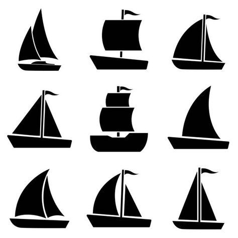 Boat Vector, Boat Icon, Ship Vector, Ship Silhouette, Vector Art, Silhouette Vector, Clip Art, Vector Free, Boat Illustration