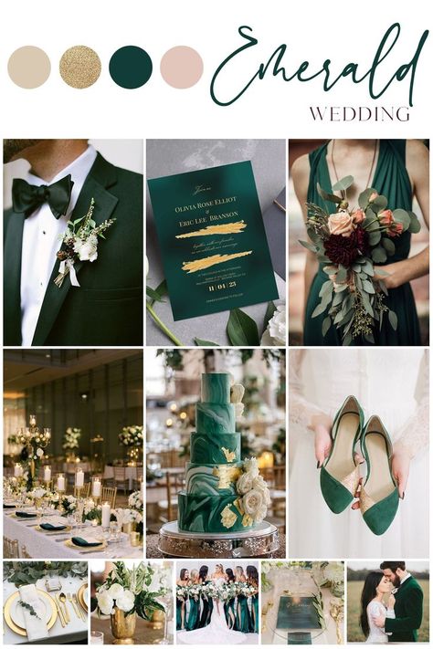 Wedding Colours, Emerald Wedding Colors, Emerald Green Weddings, Wedding Color Schemes Winter, Wedding Color Schemes Green, Emerald Wedding, Wedding Color Palette, Winter Wedding Color Palette, Emerald Green Wedding Theme