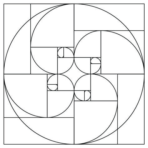 The Golden Ratio Patchwork, Symbols, Geometry, Sacred Geometry, Fibonacci Sequence Art, Geometric Pattern, Geometric Designs, Fibonacci Spiral, Sacred Geometric