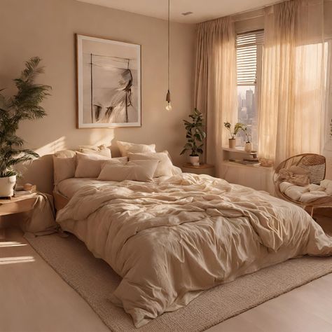 The subtle beige hues bring a touch of warmth to your space, creating an inviting and tranquil atmosphere. Crafted with care, the duvet cover set combines comfort and style, transforming your bed into a focal point of understated luxury. Elevate your sleep space and let the timeless allure of Beige Bedroom Décor, Home Décor, Neutral Bedroom Decor, Bedroom Decor Cozy, Bedroom Decor For Couples, Boho Bedroom, Bedroom Decor, Neutral Bedroom, Bedroom Inspirations