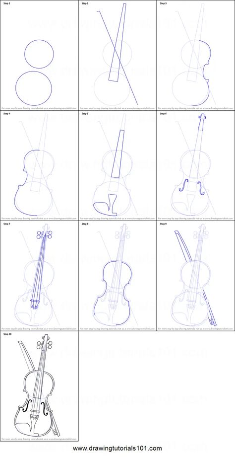 How to Draw a Violin printable step by step drawing sheet : DrawingTutorials101.com Drawing Lessons, Pencil Drawings For Beginners, Violin Drawing, Step By Step Drawing, Drawing Sheet, Drawing Tutorial, Violin Art Drawing, Step By Step Sketches, Violin Art