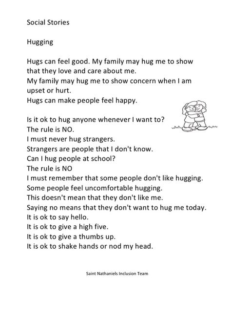 Social story about hugging and inappropriate touching in school. Aimed at primary age students with ASD but very useful throughout all ages and abilities. Parents, Speech Therapy, Feelings, Occupational Therapy, Social Emotional Learning, Social Stories Autism, Parenting, Counseling, Behavior Interventions