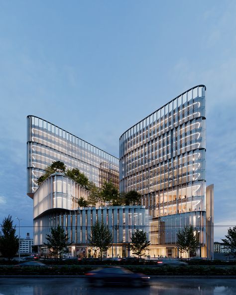 Gallery of A Retrofit in the UK and an Administrative Building in South Korea: 9 Unbuilt Office Projects Submitted to Archdaily - 13 Design, Instagram, Architecture, Dekorasyon, Kule, Haus, Modern, Bau, Facade Design