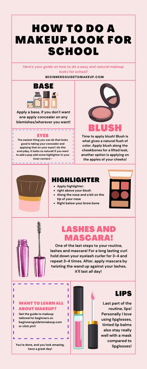 Eyeshadow For School Natural, Need For School, How To Get Good At Makeup, Simple Make Up Looks For School, Natural Make Up For Beginners, How To Do That Makeup, Makeup For Absolute Beginners, How To Apply Natural Looking Makeup For Beginners, What Do You Need For A Full Face Makeup