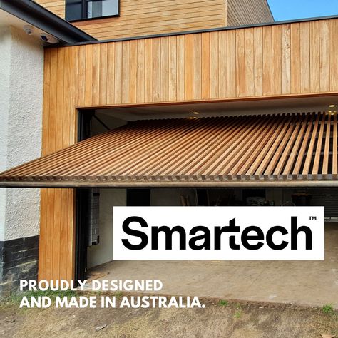 Smartech Façade Garage Doors are uniquely designed to carry a large variety of custom cladding including heavy materials such as hardwood timber. This allows using the same materials for your garage door as you use for the facade so that it blends in seamlessly with the rest of your home. Contact us today to order your very own Tilt Facade Garage Door. Ideas, Garages, Wooden Garage Doors, Garage Door Panels, Garage Door Design, Timber Garage Door, Modern Garage Doors, Contemporary Garage Doors, Timber Garage