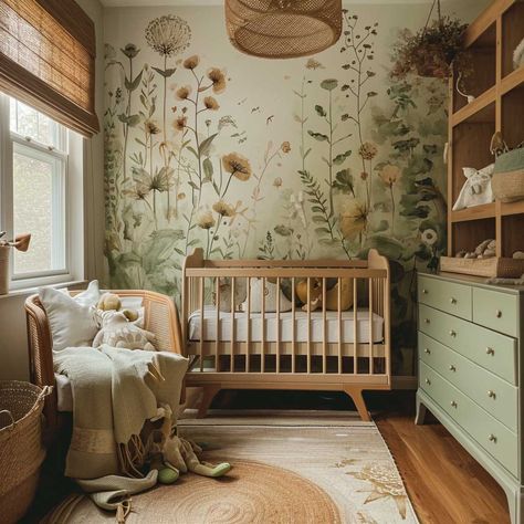 20+ Nature-Inspired Green Nursery Themes for a Serene Baby Space • 333+ Images • [ArtFacade] Green Nursery Girl, Woodland Nursery Girl, Nature Themed Nursery, Nursery Themes Neutral, Nursery Room Themes, Nursery Inspiration, Nursery Ideas, Forest Baby Girl Nursery, Forest Nursery Theme
