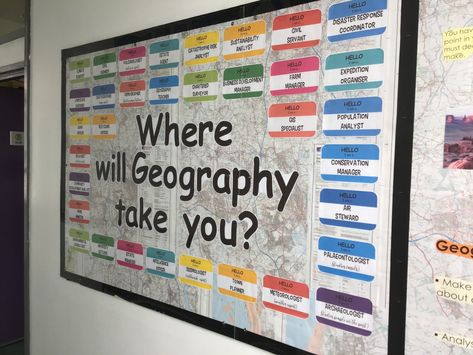 Geography display ideas – Mrs Geography High School, Display Boards For School, School Displays, Classroom Welcome, Teaching Displays, Geography Classroom, Classroom Displays, Geography Bulletin Board, History Classroom