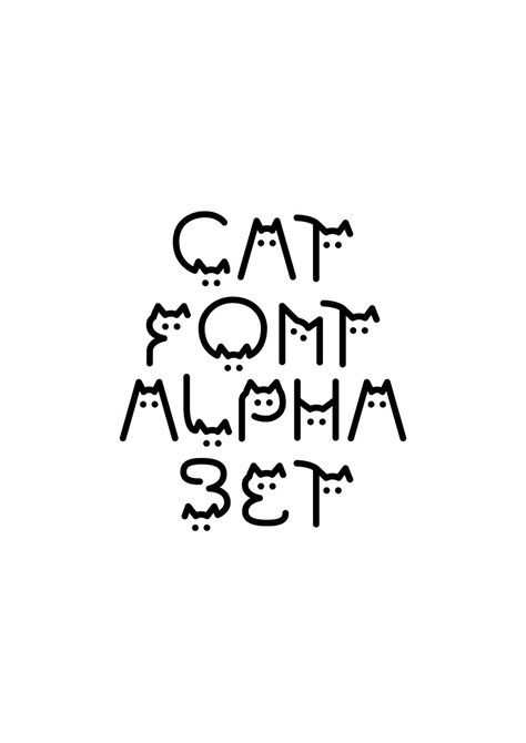 CAT font alphabet on Behance Behance, Typography, Collage, Fonts, Silhouette, Word Cat, Cat Text, Fonts Alphabet, Fonts Design