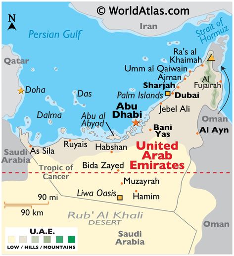The United Arab Emirates Maps & Facts - World Atlas Dubai, Country, Abu Dhabi, Trips, United Arab, United Arab Emirates, Qatar, Rub' Al Khali, Countries Of The World