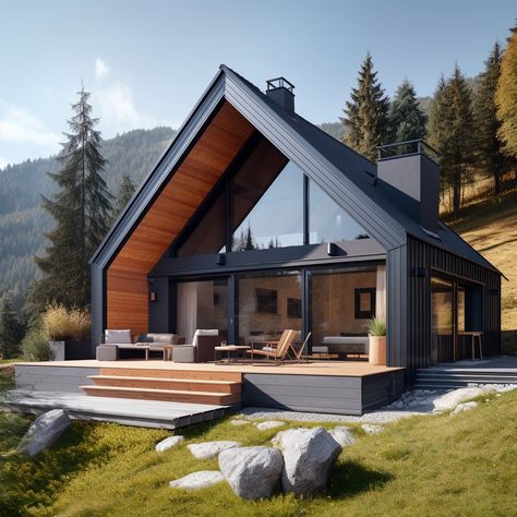 Exterior, Wooden House, Wooden House Design, Modern Wooden House, Wood House Design, Wooden House Plans, Wooden Houses, Modern Mountain House, Small Wooden House