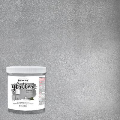 28 oz. Sterling Silver Glitter Interior Paint Glitter, Ideas, Rust Oleum Glitter, Paint Stain, Silver Paint, Metallic Paint, Rustoleum, Glitter Paint For Walls, Gold Paint