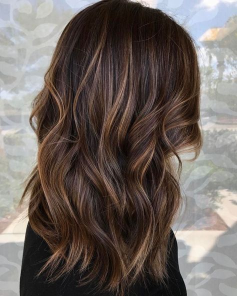 Blonde Babylights For Brown Balayage Hair Caramel Highlights, Balayage, Highlights For Dark Brown Hair, Brown Hair Colors, Brown Blonde Hair, Brown Hair With Highlights, Brown Hair With Blonde Highlights, Brown Balayage, Brunette Hair With Highlights
