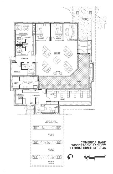 Woodstock - Floor Plan Layout, Layout Design, Architecture, Lyon, Design, Floor Plans, Floor Plan Sketch, Bank Branch, Floor Plan Design