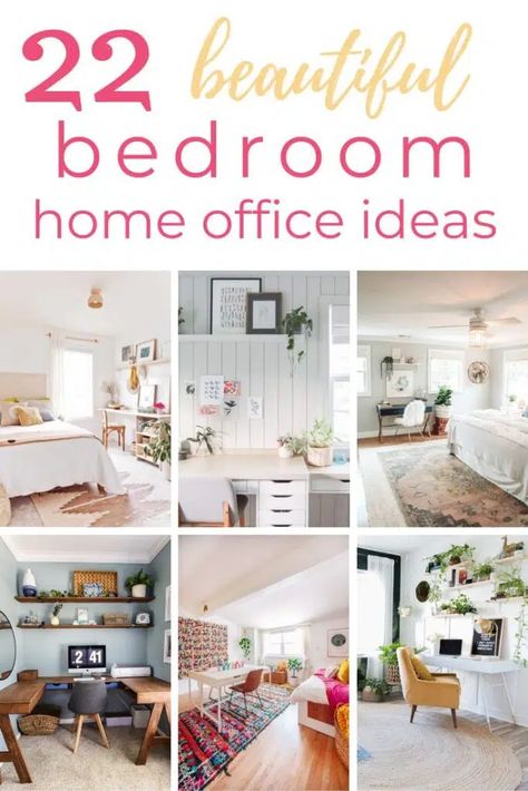 Interior, Design, Home Décor, Home Office, Decoration, Diy, Turning Bedroom Into Office, Office Bedroom Combo Ideas Small Spaces, Office Spare Bedroom Combo Small