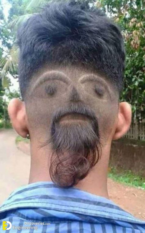 25+ Funny And Interesting Pictures  - Engineering Discoveries Videos, Undercut, Double Agent, Cortes De Cabello Corto, Haircut Funny, Bad Hair, Fade Haircut, Haircuts For Men, Wacky Hair