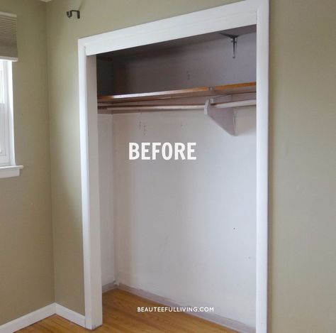 Before I had my bedroom closet updated, I thought having a "walk-in" closet was the only way my husband and I could share a closet. Turned out, we just needed a… Wardrobes, Home, Walk In Closet, Closet Makeover, Closet Update, Closet Organization Diy, Closet Remodel, Closet Door Makeover, Closet Renovation