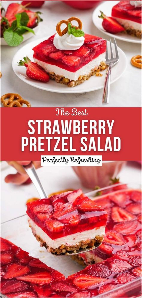 Strawberry Pretzel Salad Recipe, Strawberry Pretzel Salad, Strawberry Pretzel Jello Salad, Jello Pretzel Salad, Strawberry Pretzel Dessert, Strawberry Pretzel, Strawberry Pretzel Jello, Pretzel Salad, Strawberry Jello Dessert