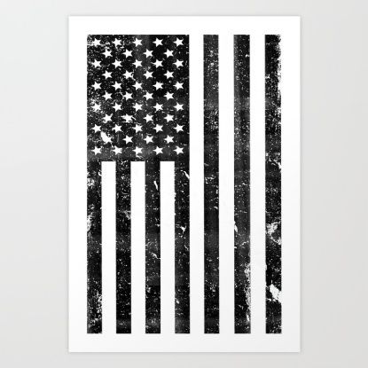 Buy Dirty Vintage Black and White American Flag Art Print by RexLambo. Worldwide shipping available at Society6.com. Just one of millions of high quality products available. American Flag, Vintage, Tattoo, American Flag Print, American Flag Background, American Flag Wallpaper, American Flag Art, American Flag Painting, Black And White Flag