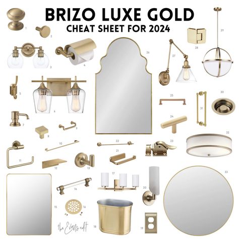 Design, Gold Faucet Bathroom, Gold Bathroom Faucet, Delta Champagne Bronze Bathroom, Brizo Kitchen Faucet Luxe Gold, Gold Faucets, Shower Fixtures, Gold Hardware Bathroom, Gold Faucet