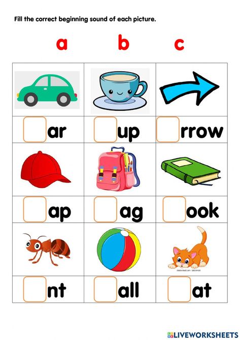 Montessori, English, Cvc Worksheets, English Phonics, Phonics Worksheets, Phonics Kindergarten, Phonics For Kindergarten, Phonics For Kids, Alphabet Worksheets For Kindergarten