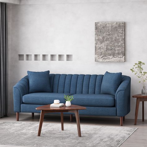 Brown fabric sofa
