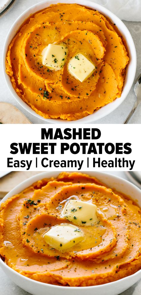 Snacks, Thanksgiving, Healthy Recipes, Dessert, Brunch, Mashed Sweet Potatoes Healthy, Sweet Potato Recipes Mashed, Easy Mashed Sweet Potatoes, Mashed Sweet Potatoes