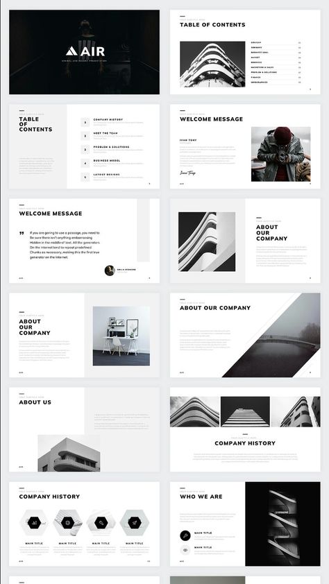The Air Minimal & Modern Google Slide template is a stylish and sophisticated choice for any presentation. With its clean and simple design, it provides a professional and polished look that is sure to make a great impression on your audience. This template comes with a variety of slide layouts, such as title, text, and image slides, that can be easily customized to fit your needs. The use of minimal style and modern design elements make this template easy to read and navigate, making it a great Layout Design, Layout, Powerpoint Presentation Design, Keynote Design, Powerpoint Design Templates, Powerpoint Slide Designs, Powerpoint Design, Presentation Slides Design, Professional Powerpoint Presentation