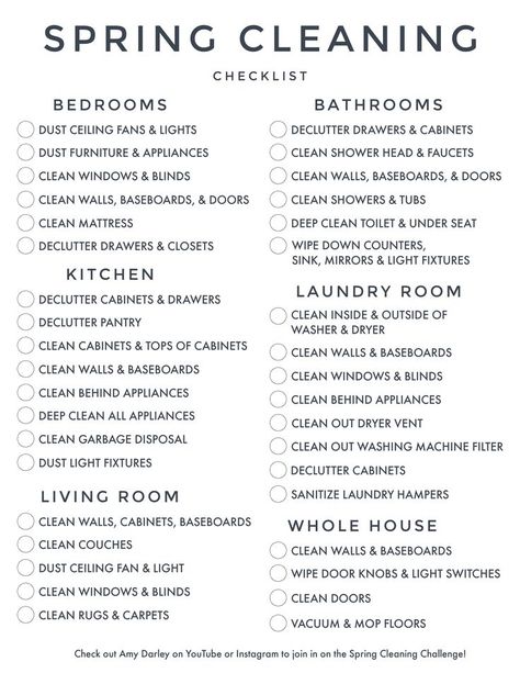 Organisation, Planners, Instagram, Spring Cleaning Checklist Bedroom, Cleaning Checklist, Cleaning Household, Cleaning Schedule, Clean House, Cleaning Hacks