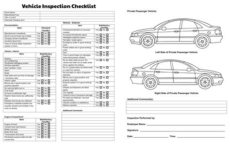 Vehicle Inspection Checklist Template Art, Commercial Vehicle, Vehicle Maintenance Log, Vehicle Inspection, Car Checklist, Insurance Carrier, Car Body Parts, Safety Checklist, Safety Inspection