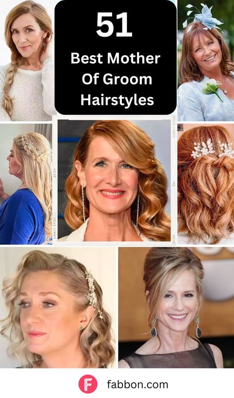 Check out the best Mother Of The Groom Hairstyles which include Twisted Half-Up Hairstyle,  Low Twisted Bun,  Short grey hairstyle with bangs, Small And Accessorized French Twist and many more amazing groom hairstyles. Short Hair Styles, Hair Styles, Long Hair Do, Hairdo Wedding, Long Hair Wedding Styles, Short Hair Updo, Half Up Wedding, Long Hair With Bangs, Groom Hair Styles