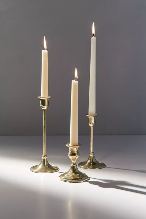 Elizabeth Antiqued Taper Candle Holder | Urban Outfitters Urban, Diy, Decoration, Candle Holders, Metal, Urban Uutfitters, Antique Candles, Candlestick Holders, Gold Candle Holders