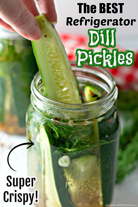 If you love pickles, you can make your own at home with this fantastic Refrigerator Dill Pickles recipe! Fresh sliced cumbers in a homemade brine with pickling spices, fresh garlic and dill--you'll be so surprised how easy it can be to make homemade pickles! Food Styling, Fresh, Refrigerator Pickles Dill, Refrigerator Dill Pickles, Homemade Refrigerator Pickles, Refrigerator Pickles, Homemade Pickles Dill, Homemade Dill Pickles, Pickles Homemade Easy