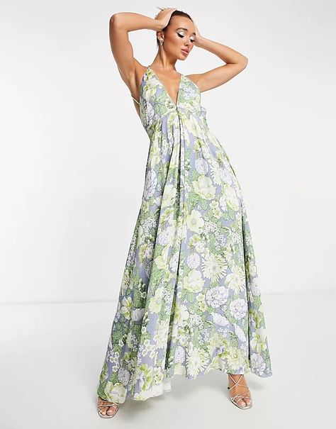 Women's Latest Clothing, Shoes & Accessories | ASOS Floral, Matcha, Top Maxi Dresses, Ruffle Floral Maxi Dress, Ruffled Maxi Dress, Satin Cami, Halter Top Maxi Dress, Floral Maxi Dress, Cami Maxi Dress